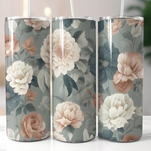 Blumen Tumbler Wrap Vorlage: Van Gogh Stil, 20 Unzen Skinny Tumbler (PNG, PDF)