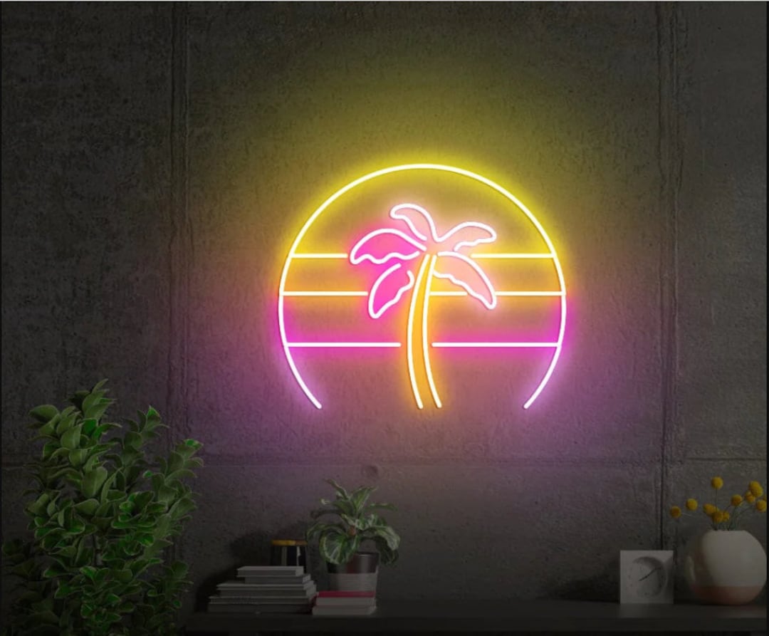 Palm Tree Neon Light Custom Neon Sign Personalized Wall Etsy