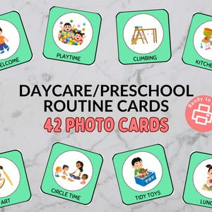 Classroom Routine Cards - Daycare / Preschool / Kindergarten / ASD, Non-Verbal - Photos Cards for a Visual Schedule - Printable Download