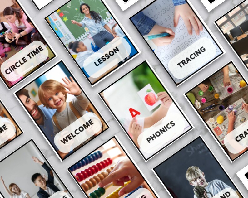 School Routine Cards: 88 Visual Schedule Photo Cards (digital Download ...