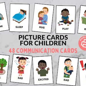 48 Communication Cards for Non-Verbal, Speech Delay & Autism - Printable Download Perfect for Toddlers, Preschool, Kindergarten