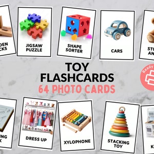 Toy Communication Cards  / Flashcards - Aids Young and Non-Verbal Children - Daycare, Preschool, Kindergarten - Printable Download