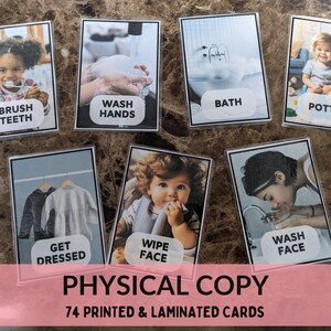 PHYSICAL COPY - 74 Toddler Routine Cards - Visual Schedule for Communication - ASD and Non-Verbal Children