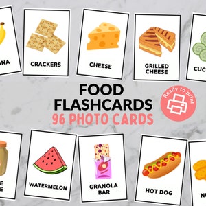 Food Flashcards - 96 Communication Aids for Non-Verbal Children - Kindergarten, Preschool & Toddler Learning Resource - Digital Download
