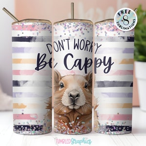 Capybara 20oz skinny Tumbler wrap Sublimation digital design Download 20 oz Skinny Tumbler cappy Sublimation Design PNG Instant DIGITAL ONLY
