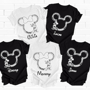 Disney Custom Family Shirt, Disney Trip Shirts, Disney Mickey and Minnie Shirts, Disney Family Matching Shirts, Personalized Mickey Ear Tee