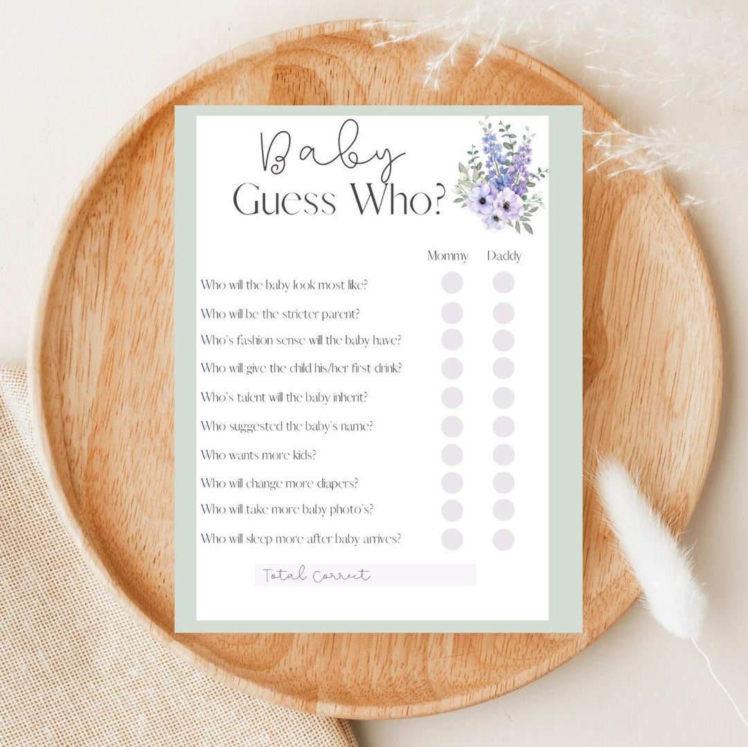 Guess Who, Baby Shower Game, Baby Shower Activity, Fun Activity ...