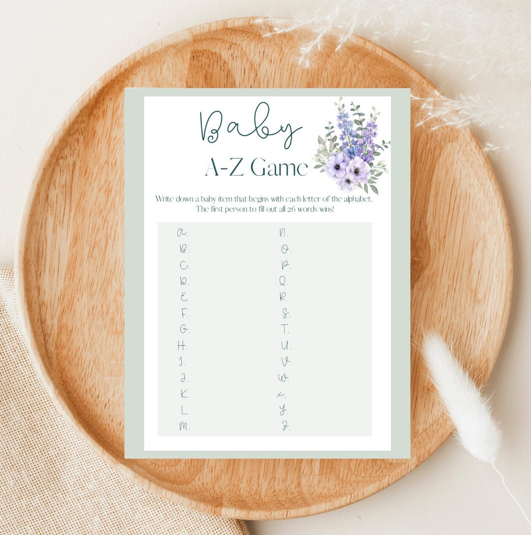Baby Shower AZ Game Baby Shower Activity Printable Etsy