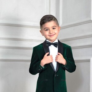 Boys green velvet blazer hot sale