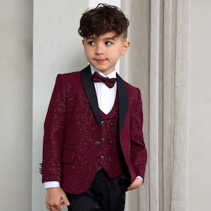 Mens Tuxedo White Burgundy Etsy