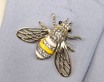 Men's Gold bee Brooch Pin lapel