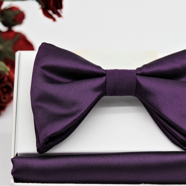 Men's Tom Ford Style Bow Tie (Men's Oversized Bow Tie) Plum color