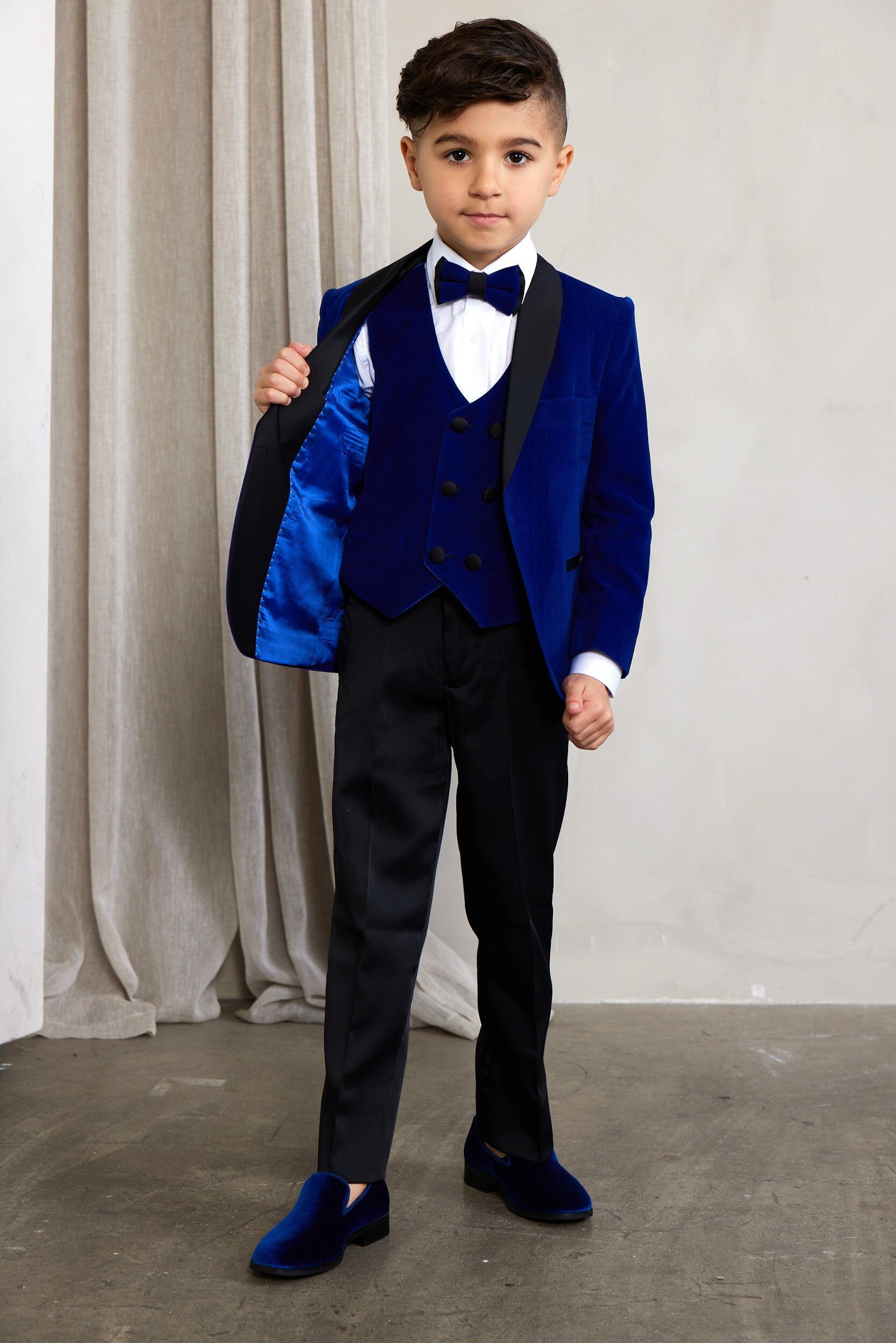 Baby blue velvet suit sales