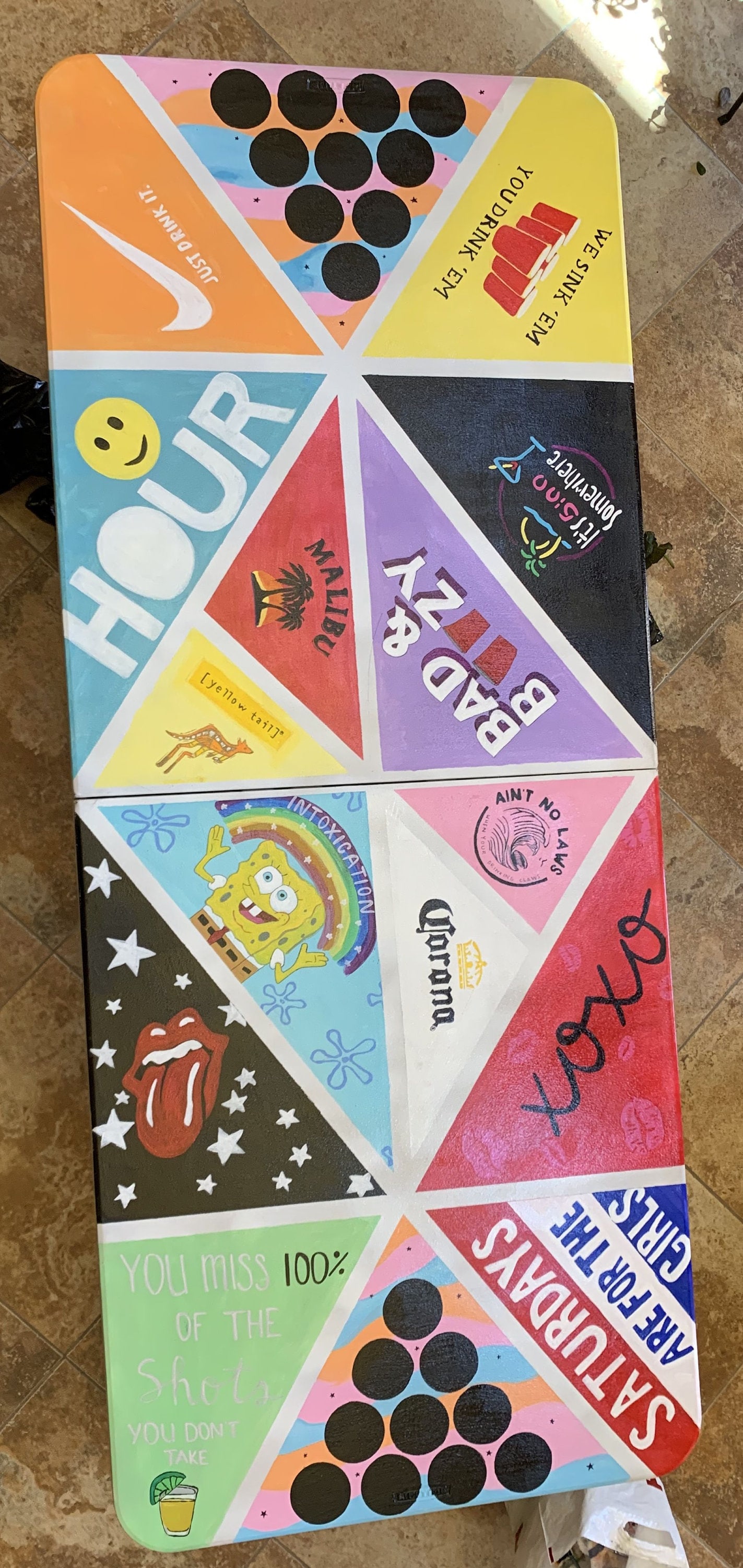 Beer pong table painted deals