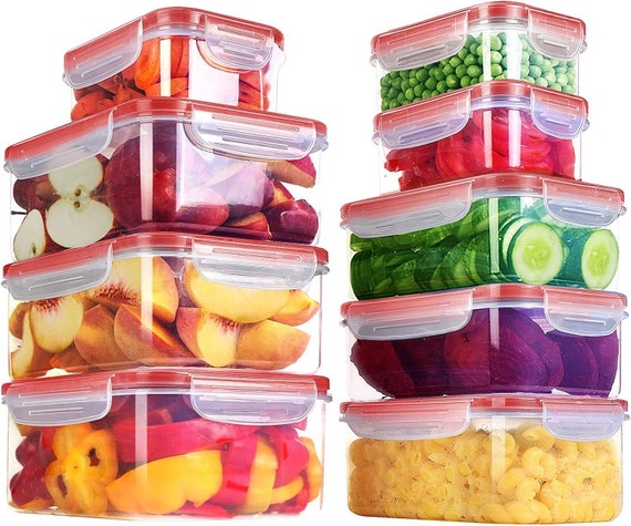12 Piece Utopia Kitchen Plastic Food Containers With Airtight Lids