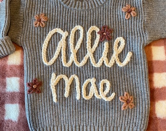 Custom Name Embroidered Oversize Baby Sweater