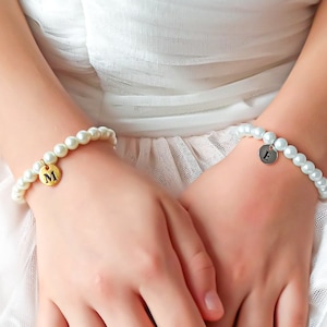 Flower Girl Pearl Bracelet, Flower Girl Proposal Gift Box, Personalized Flower Girl Gift, White Pearl Bracelet, Little Girl Bracelet Jewelry