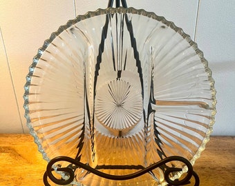 4-Part Glass Relish Platter, 10" diameter