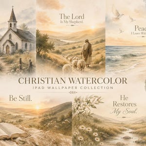 Christian Watercolor iPad Wallpapers | Bible Verse Lock Screens (Digital Download)