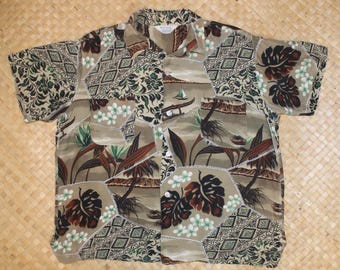 Original 1950's-60's Evelyn Margolis Hawaiian Aloha Shirt