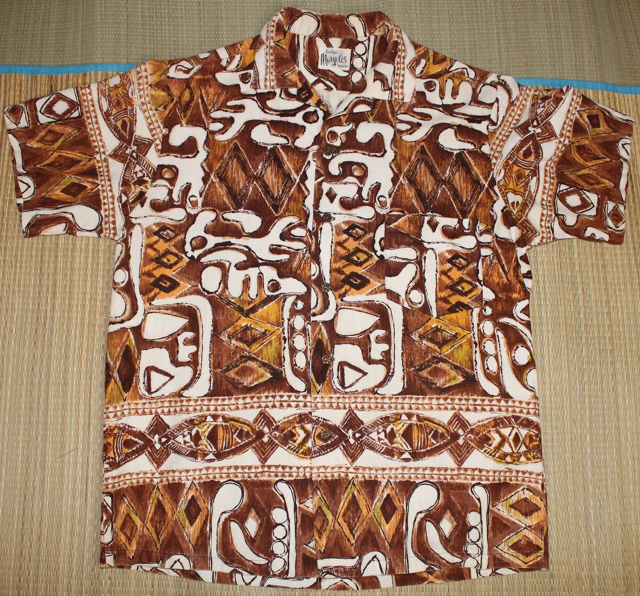 Original 1950's-60's Evelyn Margolis Hawaiian Aloha Shirt