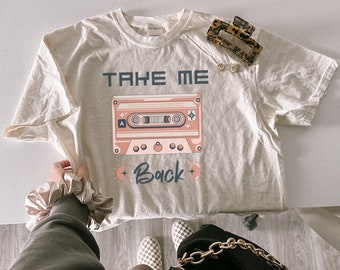 Vintage Retro Cassette Tape tshirt, 80s nostalgia shirt, Vinyl lover shirt, Shirt for mom, Boho girl shirt, Classic design Women's, Indie