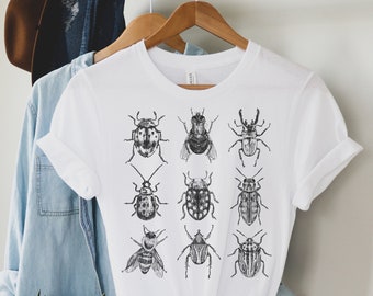 Camiseta Cottagecore Bug, camiseta de insectos, camiseta de insectos para mujer, camiseta de naturaleza linda, regalo para ella, hombres, mujeres, top lindo, camiseta Cottagecore, diversión