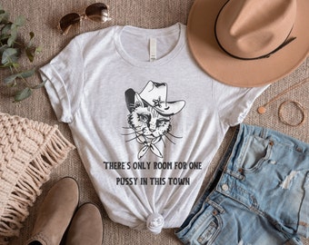 Tshirt cowboy gatto country, camicia gatto divertente, camicia per amante dei gatti, maglietta scherzo gatto, camicia in stile occidentale, regalo per lei, maglietta Cowgirl, mamma gatto
