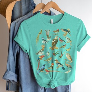 Summer Vintage tshirt, Comfort Colors tshirt, Bird tshirt, Cottagecore tshirt, Flower tshirt, Retro design shirt, Cute shirt, for mom, bird