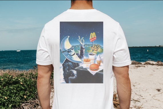 Vintage 90s tshirt, McDonald's 90s t-shirt, McDonald's moon, Retro shirt, Boho style shirt, Retro 90s shirt, Gift for her, cute top for her