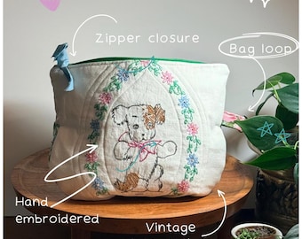 Estuche grande con cremallera "Amor de cachorros"
