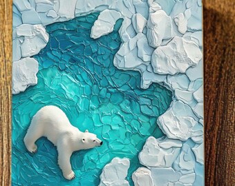 Polar Bear Ponders Ceramic Coasters Set or Mix-and-Match Artful Gift for Wedding Friend Wife Housewarming
