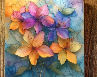Honeysuckle Ceramic Coasters Set or Mix-and-Match Artful Gift for Wedding Friend Wife Housewarming