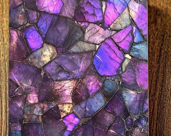 Labradorite Purple Art Ceramic Coasters Set or Mix-and-Match Artful Gift for Wedding Friend Wife Housewarming