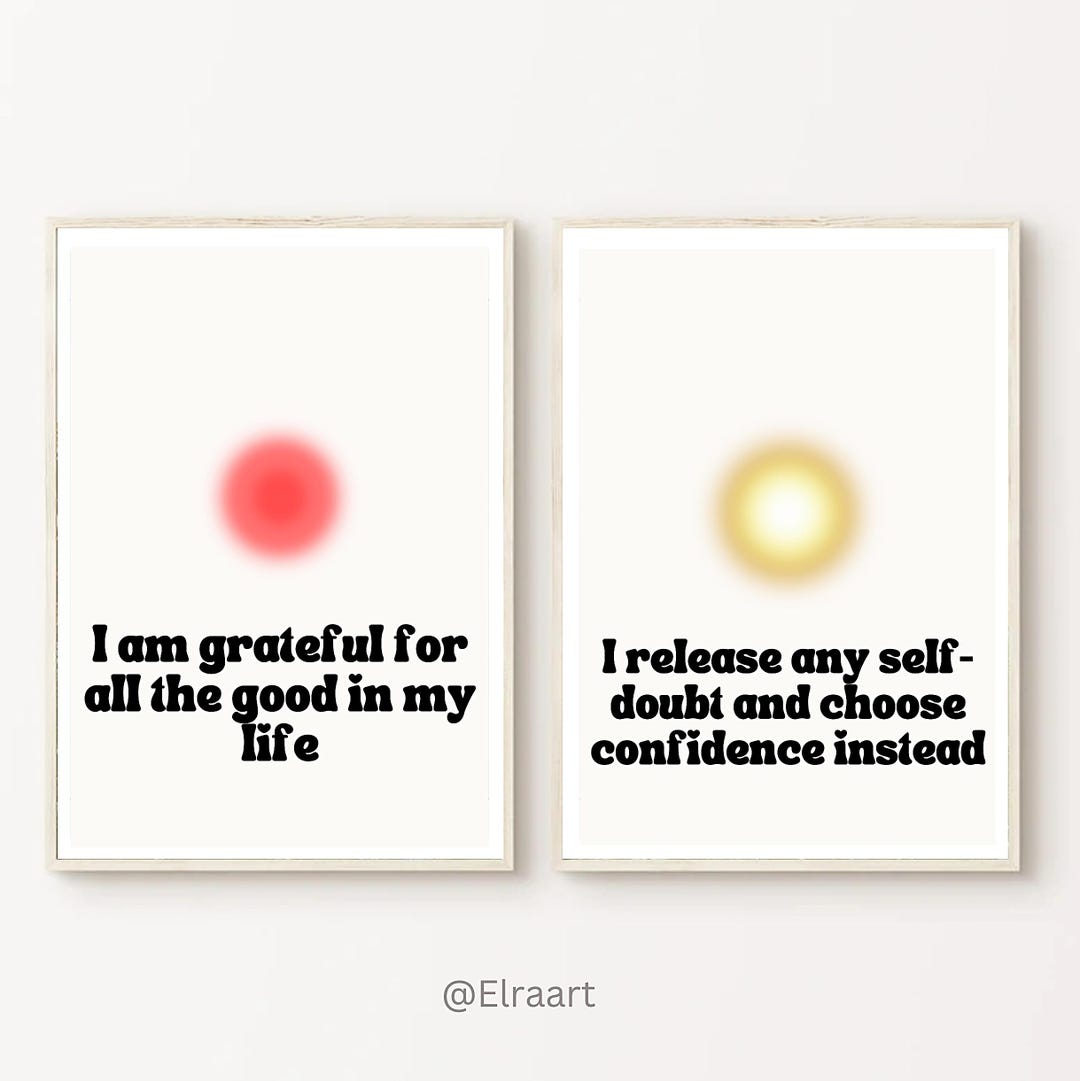 Words of Affirmation,set of 2 Prints,positive Affirmations,trendy Wall ...