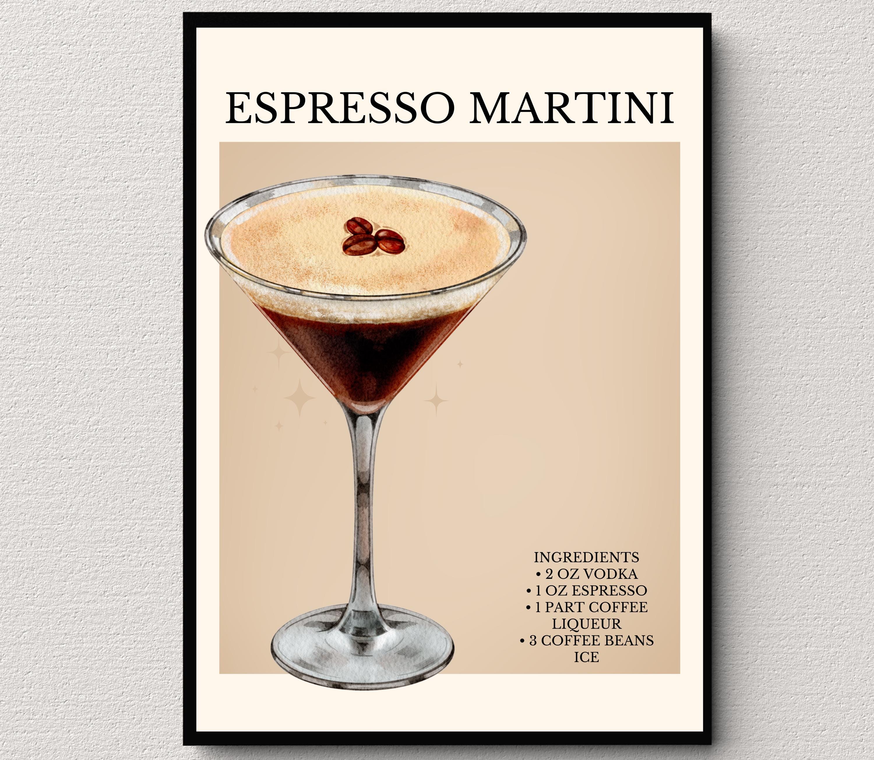 Espresso Martini Rezept Kunstdruck, Barwagen Dekor, Cocktail Poster, Party Signature Drink Schild, Espresso Martini Druck, Espresso Martini Poster