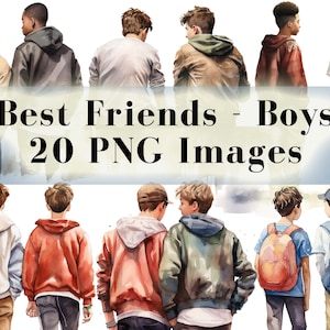 Beste vrienden clipart-20 png-graphics, broers png, vriendjes illustraties, vriend png, sublimatie design, besties clipart, instant download