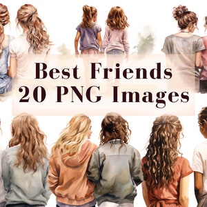 Beste vrienden clipart-20 png-afbeeldingen, zussen png, vriendinnen illustraties, vriend png, sublimatie design, besties clipart, Instant Download