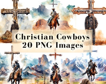 Kristen cowboy PNG-paket | Sublimeringsdesigner med västerländsk tro och kors, bibelverser, cowboyhattar för t-shirts, muggar och gör-det-själv-pyssel