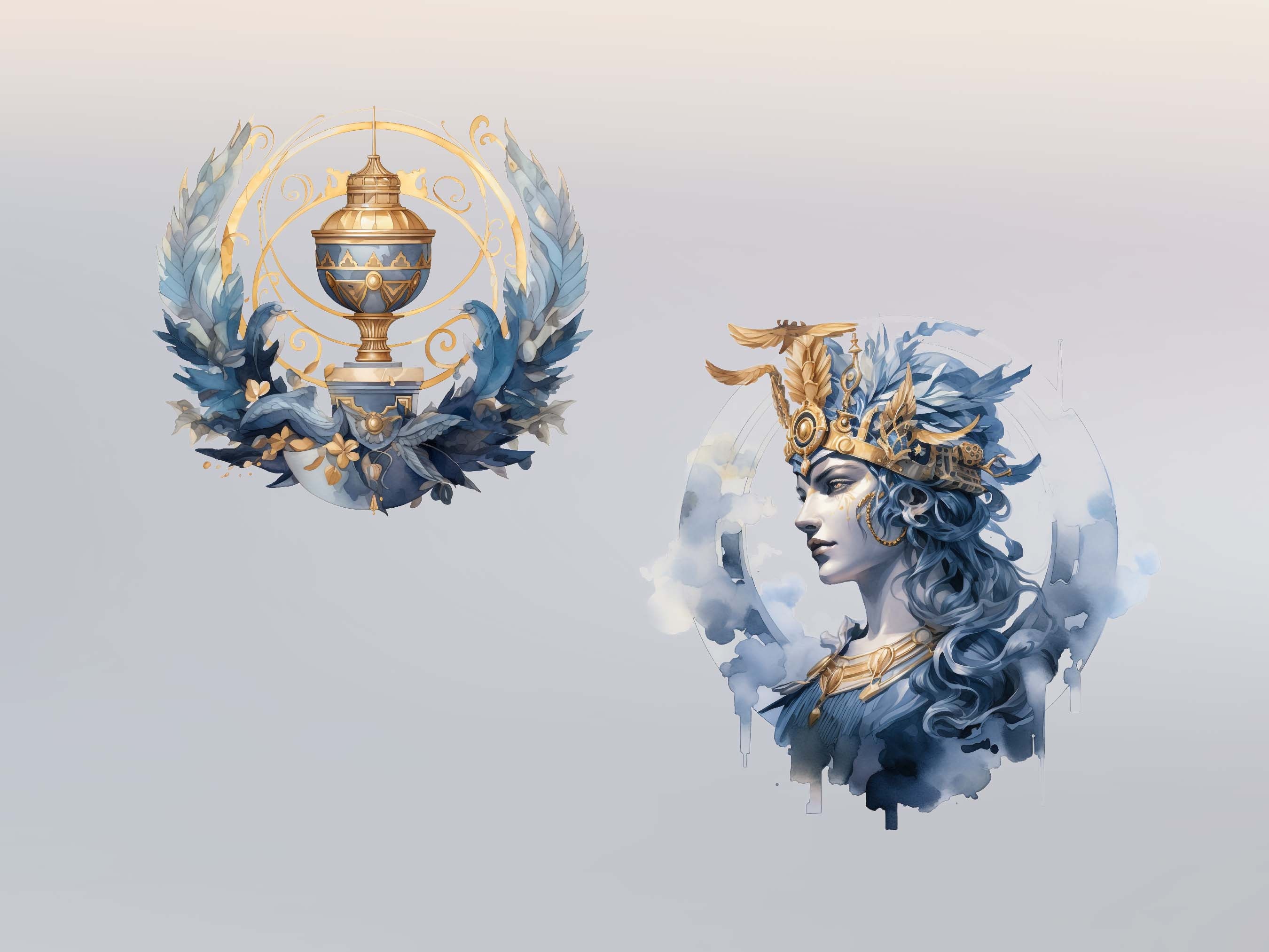 Greek Goddess Watercolor Clipart Bundle, 20 Ancient Greek Mythology Art ...