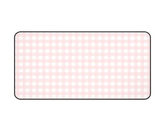 Pink Gingham Mouse Pad | Coquette Picnic Simplistic Minimalist | Cute Desk Mat Gaming Setup | Cute Kawaii RGB Aesthetic
