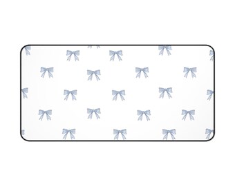 Purple Bow Mouse Pad Pattern | Coquette Simplistic Minimalist | Cute Desk Mat Gaming Setup | Cute Kawaii RGB Aesthetic