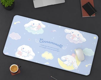 Cinnamoroll Mouse Pad | Cinnamoroll Night Sky | Sanrio Desk Mat Gaming Setup | Cute Kawaii RGB Aesthetic