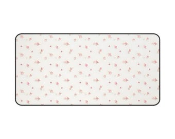 Flower Pattern Mouse Pad | Simplistic Minimalist | Cute Desk Mat Gaming Setup | Cute Kawaii RGB Aesthetic