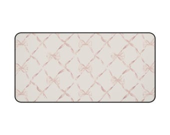 Bow and Ribbon Cute Pattern Mouse Pad | Simplistic Minimalist | Cute Desk Mat Gaming Setup | Cute Kawaii RGB Aesthetic