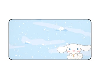 Cinnamoroll Mouse Pad | Cinnamoroll Snowy Mountain | Sanrio Desk Mat Gaming Setup | Coquette Cute Kawaii RGB Aesthetic