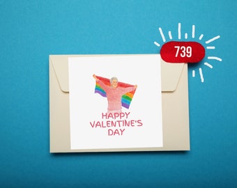 LGBTQ Happy Valentine's Day Card, Gay Happy Valentine's Day Printable Card,Lesbian Valentine's Day Card, Gay Valentine's Day Card,