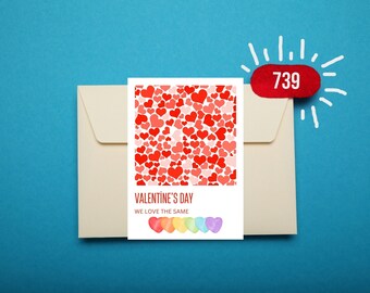 LGBTQ Happy Valentine's Day Card, Gay Happy Valentine's Day Printable Card,Lesbian Valentine's Day Card, Gay Valentine's Day Card,