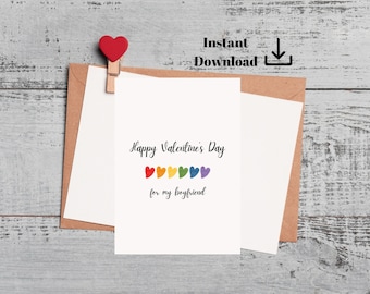 LGBTQ Happy Valentine's Day Card ,Lesbian Valentine's Day Card, Happy Valentine's Day Printable Card  for Lesbian, Gay Valentine's Day Card
