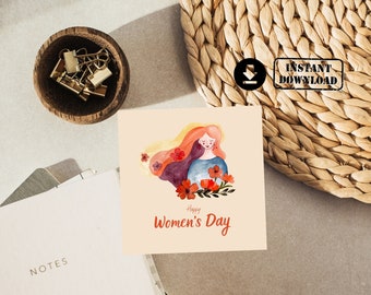 Happy International Women's Day Greeting Card, Women's Day Greeting Card Printable,Happy Women's Day Card,Feminist  Cards, 8th March
